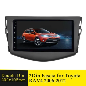 Toyota İçin Fasya RAV4 Rav 4 2006-2012 Multimedya Oyuncular Çerçeve Montaj 2Din Araba Kare Radyo Panel Stereo Kapak DVD Video Çizgi 