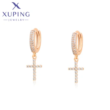 Xuping Takı Yeni Varış Moda Çapraz Şekilli Altın Renk Küpe Kadınlar Hediye İçin A00861729