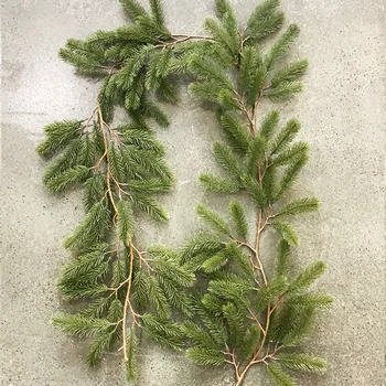 Yapay Yeşil Bitkiler 2023 Yeni Yıl Noel Çelenk Çelenkler Ev Partisi Dekorasyon Çam Ağacı Rattan Asılı Süsleme Çocuklar İçin