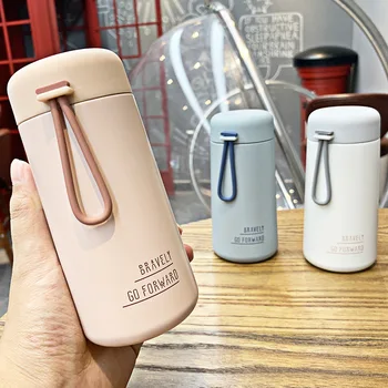 Yaratıcı termos Kompakt Mini Cep Fincan Erkek ve Kız Öğrencilerin Taşınabilir Kullanışlı Fincan 304 Paslanmaz Çelik Spor Su Bardağı