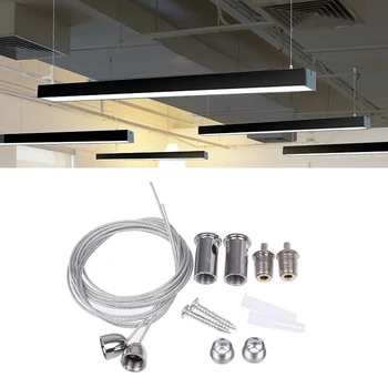 Yaygın Olarak Kullanılan Çeşitli Panel Işıklarını Kaldırmak için 2 Tel/set 1m Çelik Kablo Ofis Aydınlatma Armatürleri