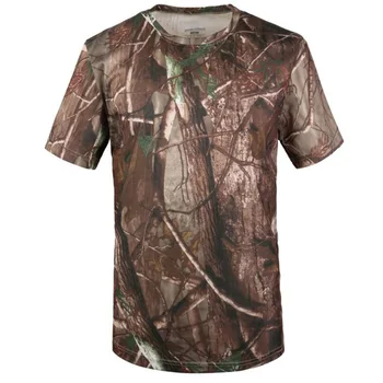 Yaz Kamuflaj T-shirt Çabuk kuruyan Nefes Kısa Kollu T-Shirt Açık Spor Askeri Taktik Üstleri Erkek Giyim