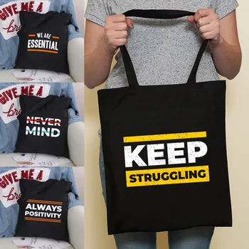 Yeni alışveriş çantası Kadın Tuval Shopper omuz çantaları Eko Çanta Moda Organizatör Tote Kullanımlık Gidip alışveriş çantası İfade Baskı