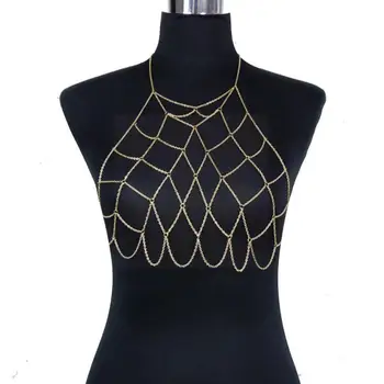 Yeni Moda Seksi Plaj Gösterisi El Yapımı Geometrik Örgü Göbek Takısı Vücut Vücut Bikini Göğüs Zinciri Vücut Zincirleri Göğüs Zinciri Br X7X7