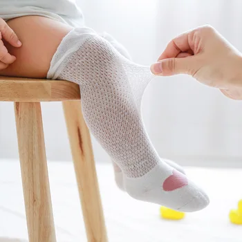Yenidoğan Bebek kaymaz Uzun Çorap Çocuklar diz üstü çorap 2019 Yeni 0-3Years Sevimli Bebek Erkek Kız Pamuk Örgü Nefes Yumuşak Çorap