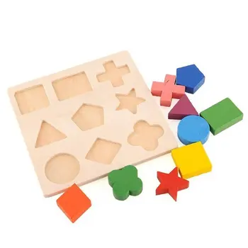 Çocuk Bebek Ahşap Geometri Blok Bulmacalar Çocuklar Bilişsel Oyuncak Erken Öğrenme eğitici oyuncak Çocuk Hediye Sıcak!