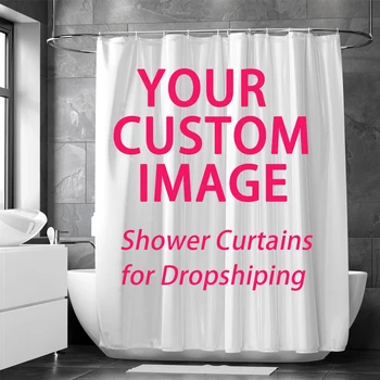 Özel Duş Perdesi Banyo Su Geçirmez Perdeler Özelleştirilmiş Fotoğraf Polyester Banyo Dekor Kanca Dropshipping