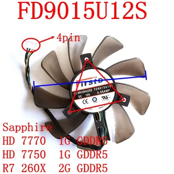Ücretsiz Kargo FirstD FD9015U12S 4pin 85mm 39x39x39mm 0.55 A Safir HD7770 77501G GDDR5 R7 260X2G GDDR5 grafik kartı fanı