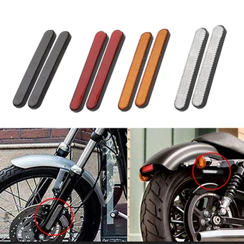 2 Adet Motosiklet Ön Çatal Reflektör Yansıtıcı Etiket Uyarı İşareti için Harley Sportster 883 Softail Dyna Tourng Dört Renk