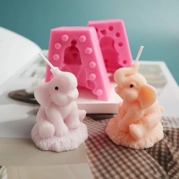 3D Sevimli Fil Mum silikon kalıp Köpük DIY El Yapımı Süsler Alçı Sabun Mum Takı Çocuk Oyuncakları El Sanatları Kalıp