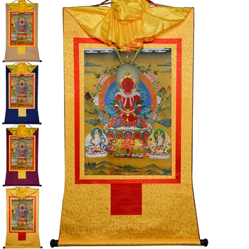 Gandhanra El Yapımı Tibet Thangka Boyama Sanatı, Amitayus (Buda Sonsuz Yaşam,Amida,Amitabha), Thangka Goblen Duvar Sanatı