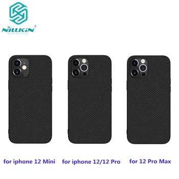 ıphone 12/12 Pro Durumda NİLLKİN en Kaliteli Sentetik Karbon Fiber Plastik Sert arka Kapak Kılıf iPhone 12 Mini / 12 Pro Max