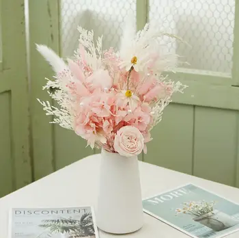 Kuru Ortanca Sonsuza Gül bebeğin Nefes Doğal Kurutulmuş Çiçek Buketi Ev Dekorasyon Düğün Odası Dekor Hediyeler Gül Buketi