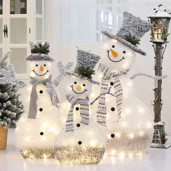 Noel ferforje akın ışıkları kardan adam sayacı dekorasyon alışveriş merkezi süpermarket tatil sahne süslemeleri navidad
