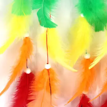 Rüya yakalayıcı renkli Dreamcatchers el yapımı gökkuşağı geleneksel tüy asılı