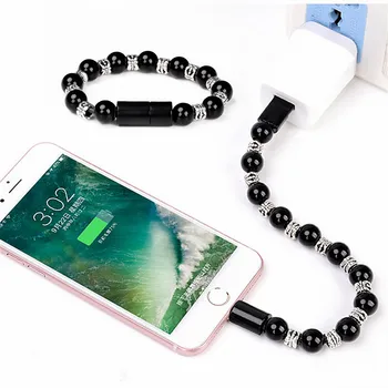 USB şarj kablosu Boncuk Bilezik Hattı Evrensel Cep Telefonu iPad iphone şarj cihazı / Android / Tip C Sync Veri Hızlı şarj kablosu