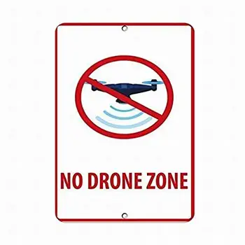 Uyarı İşareti Park İşareti 8x12 Hiçbir Drone Bölge Federal Havacılık İdaresi İşareti Duvar Dekor
