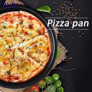 Yapışmaz Karbon Çelik Pizza Sebzelik Tepsiler Yuvarlak derin Çanak Plaka pişirme fırını Pan Bakewave Kalıp Mutfak Pişirme Aracı Malzemeleri